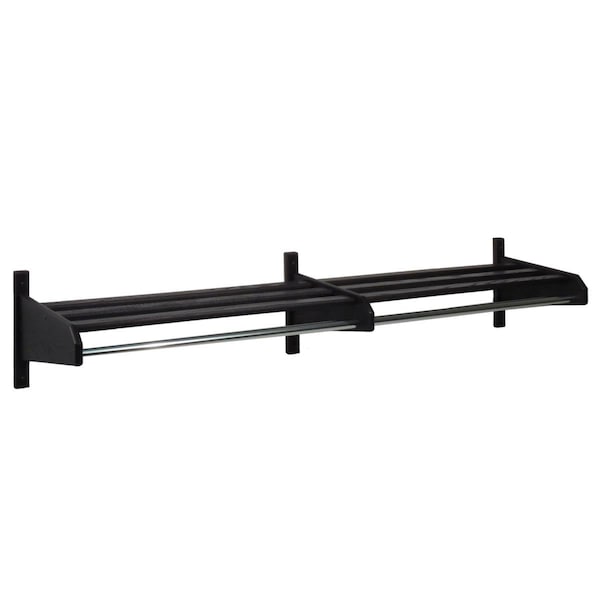 Palacedesigns 74 in. Oak Coat & Hat Rack - 1 in. Dia. Bar, Black PA3276865 - main